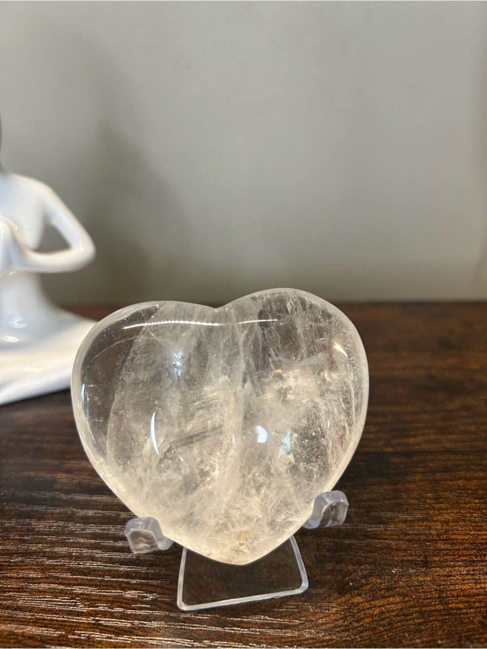 Clear Quartz Heart Accent - Polished Clear Crystal Décor - Picture 2 of 3
